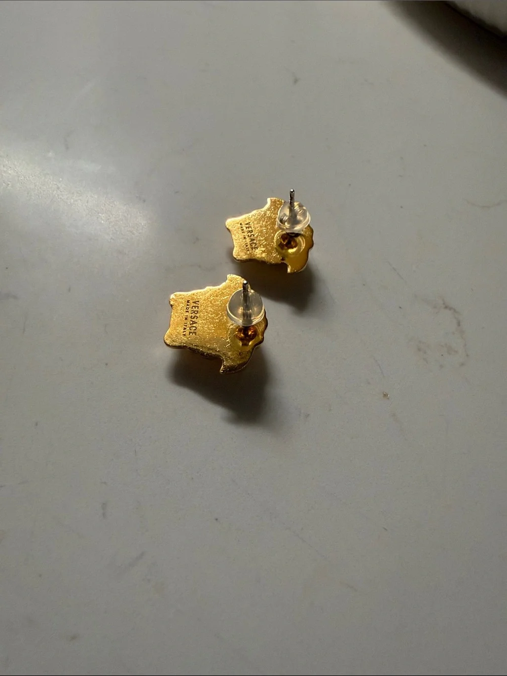 VERSACE Gold Medusa Head Stud Earrings AUTHENTIC